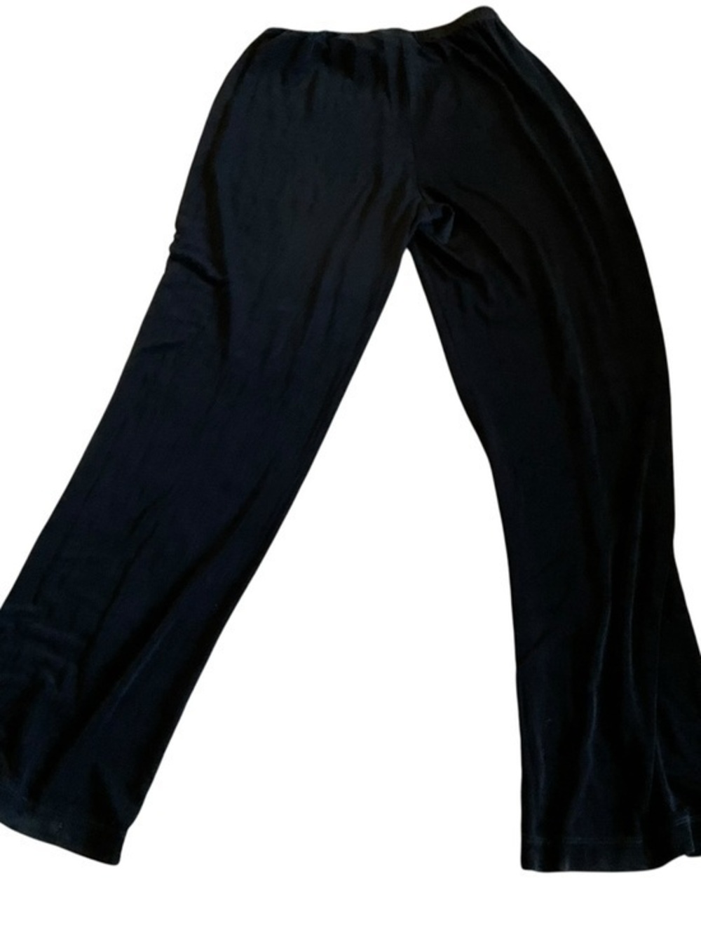 Chico's Black Ribbed Wide-Leg Pull-On Pants